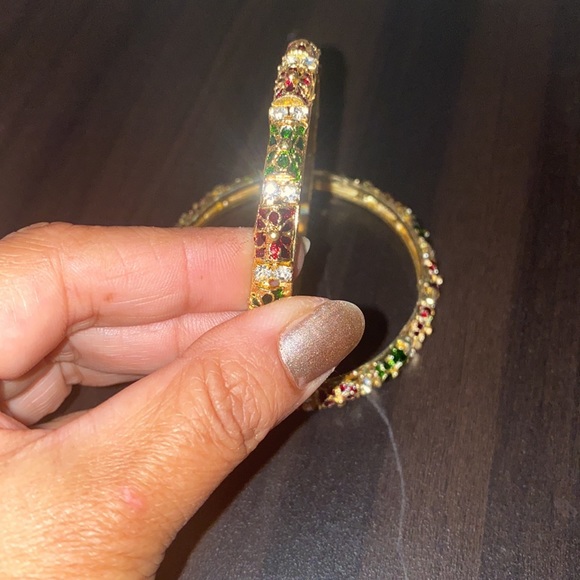 Brand new Gold plated Meenakari bangles set of 2 - Picture 5 of 5